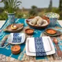 Gifts - Limited Edition: Set of 6 Customizable Ndop Blue Pattern Porcelain Plates – Unique Cameroonian Craftsmanship - KEMI HOME ART