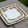 Gifts - Customizable Square Porcelain Plate Set - Unique Gammaphone Rhythm-Inspired Design - KEMI HOME ART