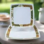 Gifts - Customizable Square Porcelain Plate Set - Unique Gammaphone Rhythm-Inspired Design - KEMI HOME ART