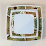 Gifts - Customizable Square Porcelain Plate Set - Unique Gammaphone Rhythm-Inspired Design - KEMI HOME ART