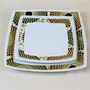 Gifts - Customizable Square Porcelain Plate Set - Unique Gammaphone Rhythm-Inspired Design - KEMI HOME ART