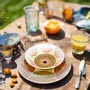 Gifts - Dazzle your guests with this set of 6 customizable French porcelain plates, featuring a unique African WAX motif and elegant design - KEMI HOME ART