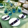 Gifts - Indigo Splendor: Set of 6 Customizable French Porcelain Plates with Unique African Ethnic Motifs - KEMI HOME ART