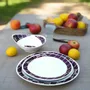 Gifts - Senoufo Elegance: Set of 6 Customizable French Porcelain Oval Plates with Unique Indigo Blue Motif - KEMI HOME ART