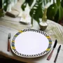 Gifts - Limited Edition: Set of 6 Customizable Oval Porcelain Plates - 'Eye of My Rival' Wax Motif, Made in France - KEMI HOME ART