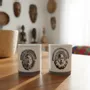 Gifts - Customizable Art Mug: Dan & Yacouba Masks - Unique French Porcelain - KEMI HOME ART