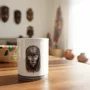 Gifts - Handcrafted Customizable French Porcelain Mug - Yacouba & Dan Masks, Unique Ivorian Elegance - KEMI HOME ART