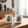 Gifts - Handcrafted French Porcelain Mug - Customizable Dan & Yacouba Masks - Unique Cultural Piece - KEMI HOME ART