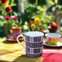 Gifts - Senufo Indigo Blue Mug: Customizable French Porcelain, Unique Craftsmanship & Sacred Patterns - KEMI HOME ART