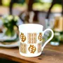 Cadeaux - Mug Adinkra Doré Personnalisable - Porcelaine Française Artisanale & Symboles Africains Uniques - KEMI HOME ART