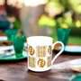 Cadeaux - Mug Adinkra Doré Personnalisable - Porcelaine Française Artisanale & Symboles Africains Uniques - KEMI HOME ART