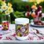 Gifts - Customizable WAX Mug: Bordeaux Wedding Flowers - Fine French Porcelain Made to Order - KEMI HOME ART