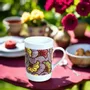 Gifts - Customizable WAX Mug: Bordeaux Wedding Flowers - Fine French Porcelain Made to Order - KEMI HOME ART