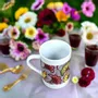 Gifts - Customizable WAX Mug: Bordeaux Wedding Flowers - Fine French Porcelain Made to Order - KEMI HOME ART