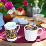 Gifts - Customizable WAX Mug: Bordeaux Wedding Flowers - Fine French Porcelain Made to Order - KEMI HOME ART