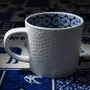 Cadeaux - Mug Indigo Personnalisable : Porcelaine Française aux Motifs Solaires Africains, Créations Uniques et Sur Mesure - KEMI HOME ART