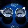 Cadeaux - Mug Indigo Personnalisable : Porcelaine Française aux Motifs Solaires Africains, Créations Uniques et Sur Mesure - KEMI HOME ART