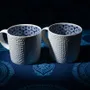 Cadeaux - Mug Indigo Personnalisable : Porcelaine Française aux Motifs Solaires Africains, Créations Uniques et Sur Mesure - KEMI HOME ART