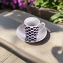 Gifts - Awaken your senses with this customizable fine porcelain coffee cup, featuring the unique African WAX 'Ludo Kouin' pattern – A game of luck and style for your magical mornings! - KEMI HOME ART