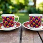 Gifts - Limited Edition: Customizable WAX Porcelain Cup & Saucer - « Marie-Thérèse's Nails » Pattern - KEMI HOME ART