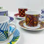 Gifts - Customizable Fine Porcelain Coffee Cup - Unique Handcrafted Bogolan Ethnic Pattern - KEMI HOME ART