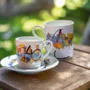 Gifts - WAX Sparkle: Customizable Cup & Saucer - Celebrate 140 Years of Indigo Art in Fine Porcelain - KEMI HOME ART