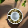 Gifts - Customizable WAX Coffee Cup & Saucer - 'Macaroni' Yellow Pattern, Fine French Porcelain Made to Order - KEMI HOME ART