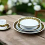 Gifts - Customizable WAX Coffee Cup & Saucer - 'Macaroni' Yellow Pattern, Fine French Porcelain Made to Order - KEMI HOME ART
