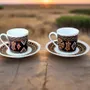 Gifts - Sensory Awakening: Customizable French Porcelain Coffee Cup with Ndop Bamoun Patterns from Cameroon - KEMI HOME ART