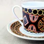 Gifts - Sensory Awakening: Customizable French Porcelain Coffee Cup with Ndop Bamoun Patterns from Cameroon - KEMI HOME ART
