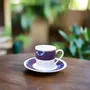 Gifts - Customizable Fine Porcelain Coffee Cup - Unique Indigo Blue Ethnic Pattern - KEMI HOME ART