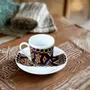 Gifts - Sensory Awakening: Customizable French Porcelain Coffee Cup with Ndop Bamoun Cameroonian Patterns - KEMI HOME ART