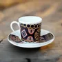 Gifts - Sensory Awakening: Customizable French Porcelain Coffee Cup with Ndop Bamoun Cameroonian Patterns - KEMI HOME ART
