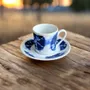 Gifts - African Spark: Customizable Porcelain Cup & Saucer - Unique Reversed Indigo Pattern - KEMI HOME ART