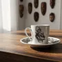 Cadeaux - Tasse à café personnalisable en porcelaine fine : Masques Senoufo, art ivoirien et élégance française sur mesure - KEMI HOME ART