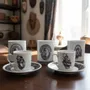 Cadeaux - Tasse à café personnalisable en porcelaine fine : Masques Senoufo, art ivoirien et élégance française sur mesure - KEMI HOME ART
