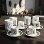 Cadeaux - Tasse à café personnalisable en porcelaine fine : Masques Senoufo, art ivoirien et élégance française sur mesure - KEMI HOME ART