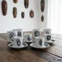 Cadeaux - Tasse à café personnalisable en porcelaine fine : Masques Senoufo, art ivoirien et élégance française sur mesure - KEMI HOME ART