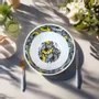 Gifts - Customizable French porcelain bowl - Unique WAX « Wedding Flowers » black and yellow motif, handcrafted made-to-order piece - KEMI HOME ART