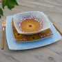 Gifts - Culinary Art Set: 6 Customizable Square French Porcelain Plates - Unique Gammaphone Pattern - KEMI HOME ART