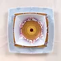 Gifts - Culinary Art Set: 6 Customizable Square French Porcelain Plates - Unique Gammaphone Pattern - KEMI HOME ART
