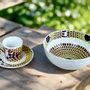 Gifts - Customizable Porcelain Bowl - Yellow Gammaphone Pattern, African Elegance and Unique Rhythm - KEMI HOME ART