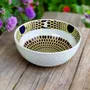 Gifts - Customizable Porcelain Bowl - Yellow Gammaphone Pattern, African Elegance and Unique Rhythm - KEMI HOME ART