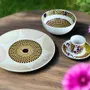Gifts - Customizable Porcelain Bowl - Yellow Gammaphone Pattern, African Elegance and Unique Rhythm - KEMI HOME ART