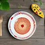 Gifts - Customizable Porcelain Bowl - Red & Yellow Gammaphone Motif, African Wax Elegance - KEMI HOME ART