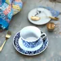 Gifts - Ndop Blue Teacup Set: Customizable African Elegance in Fine French Porcelain - KEMI HOME ART