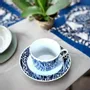 Gifts - Ndop Blue Teacup Set: Customizable African Elegance in Fine French Porcelain - KEMI HOME ART