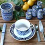 Gifts - Ndop Blue Teacup Set: Customizable African Elegance in Fine French Porcelain - KEMI HOME ART