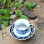 Gifts - Ndop Blue Teacup Set: Customizable African Elegance in Fine French Porcelain - KEMI HOME ART