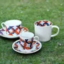 Cadeaux - Élégante tasse à thé personnalisable en porcelaine française avec motifs WAX africains - Soucoupe assortie - Pièce unique sur commande - KEMI HOME ART